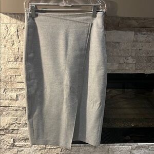 Aritzia Babaton Gray Midi Pencil Skirt with Asymmetrical Slit size 4